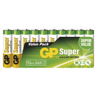 Alkalické baterie GP Super LR03 AAA 10ks (B1310G)