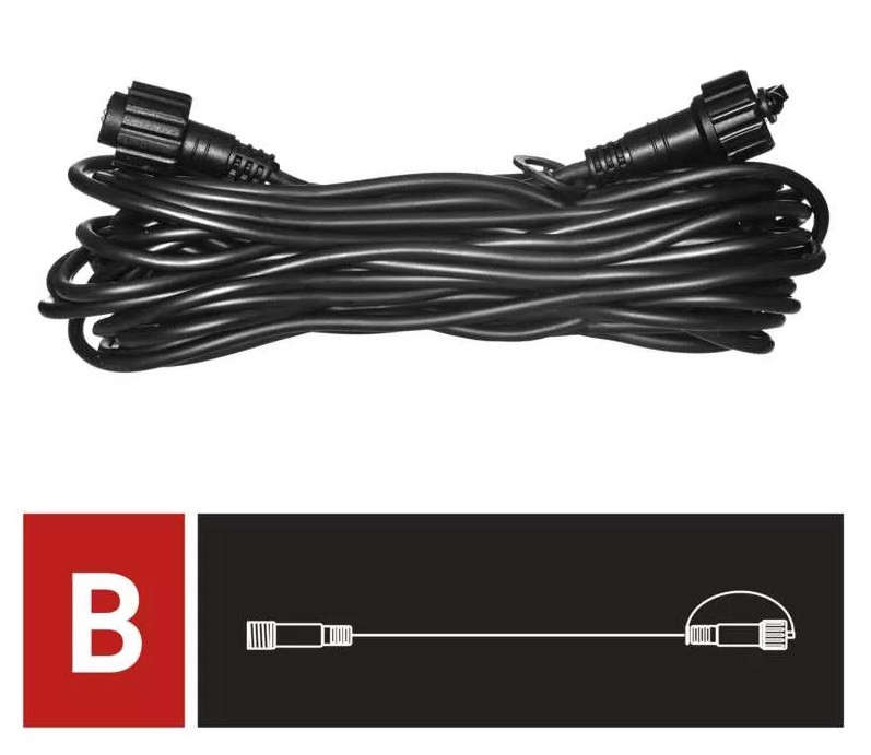 Kabel prodlužovací pro spojovací řetězy Profi černý, 10 m, vnější/vnitřní (D2ZB01)