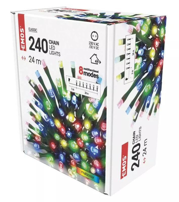 etz vnon 240 LED, 24 m, vnj/ vnitn, multicolor, programy (D4AM10)
