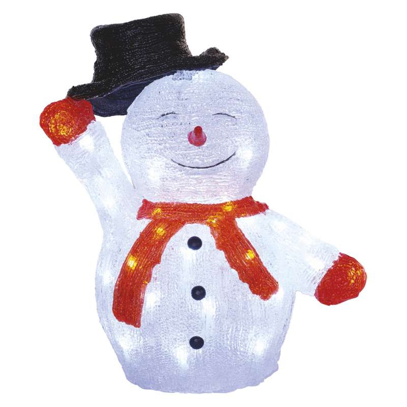 Sněhulák vánoční s kloboukem LED 36 cm, vněj., i vnit., čas. (DCFC18)