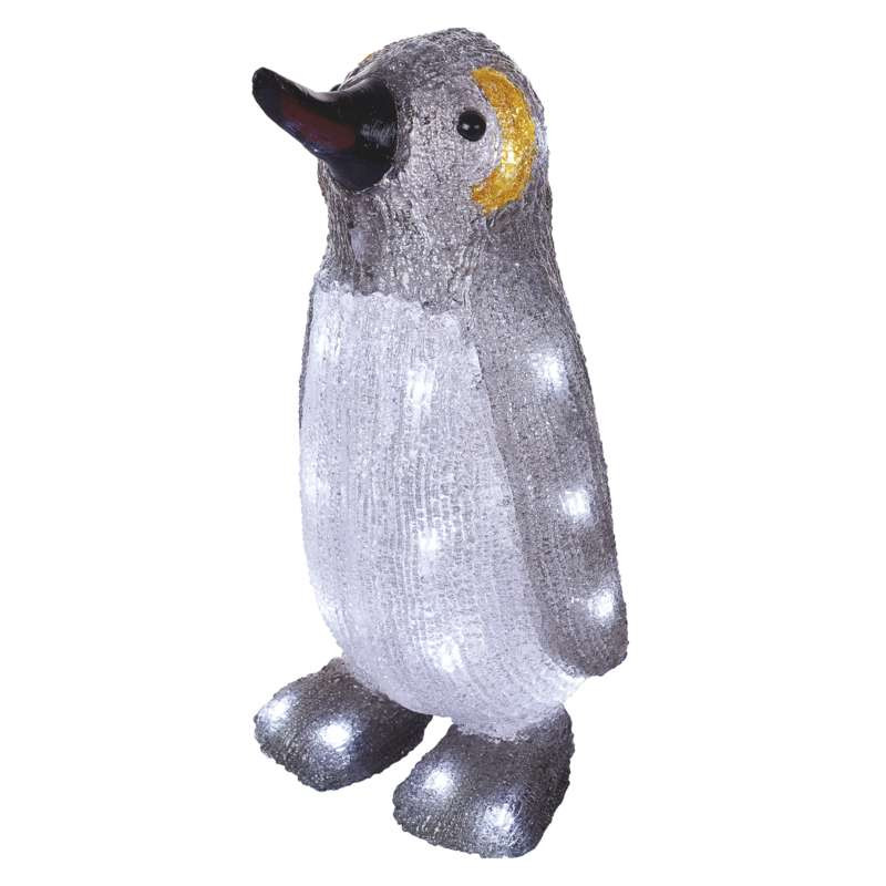 Tučňák svítící LED 35 cm, vněj. i vnut., studená bílá, čas. (DCFC20)