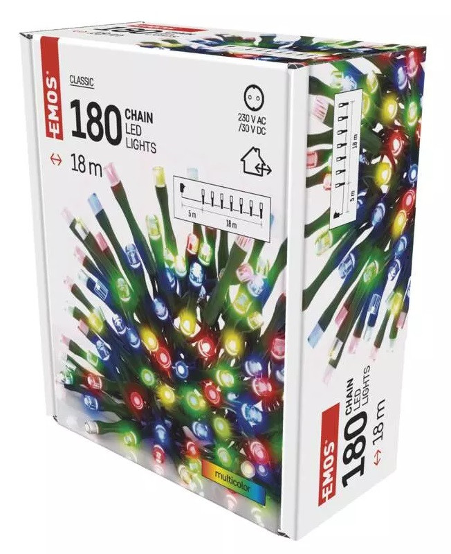 etz vnon 180 LED, 18 m, vnj/ vnitn, multicolor, asova (D4AM04)