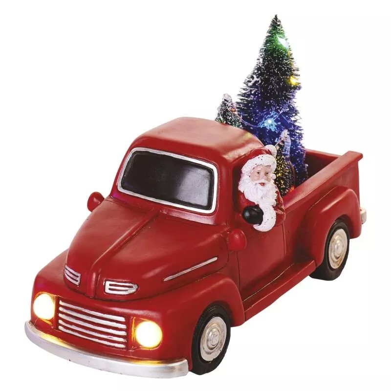 Dekorace LED - Santa v autě 10 cm, 3x AA, vnitřní, multicolor (DCLW09)