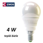 LED žárovka EMOS RS-line mini globe 4W, teplá bílá, E14 (Z74610)