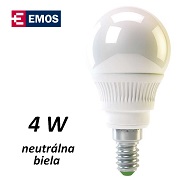 LED žárovka EMOS RS-line mini globe 4W, neutrální bílá, E14 (ZQ1211)