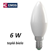 LED rovka EMOS svka 6W, tepl bl, E14 (ZL4102)