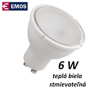 LED rovka EMOS Premium spot 6W, tepl bl, stmvateln, GU10 (ZL4301)