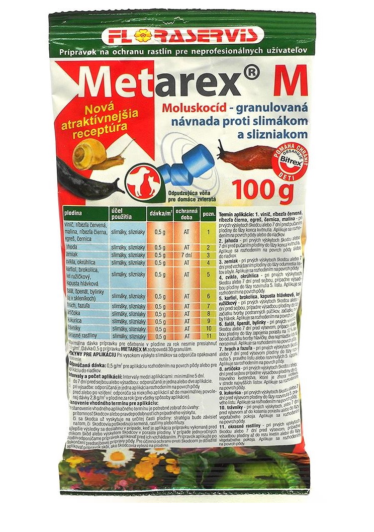 Přípravek METAREX M proti slimákům a plzáků 100 g